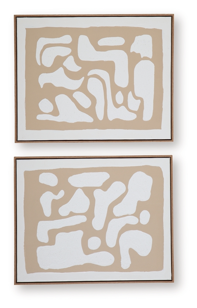 Waldett - Wall Art Set (Set of 2) - Beige / White - Image 4