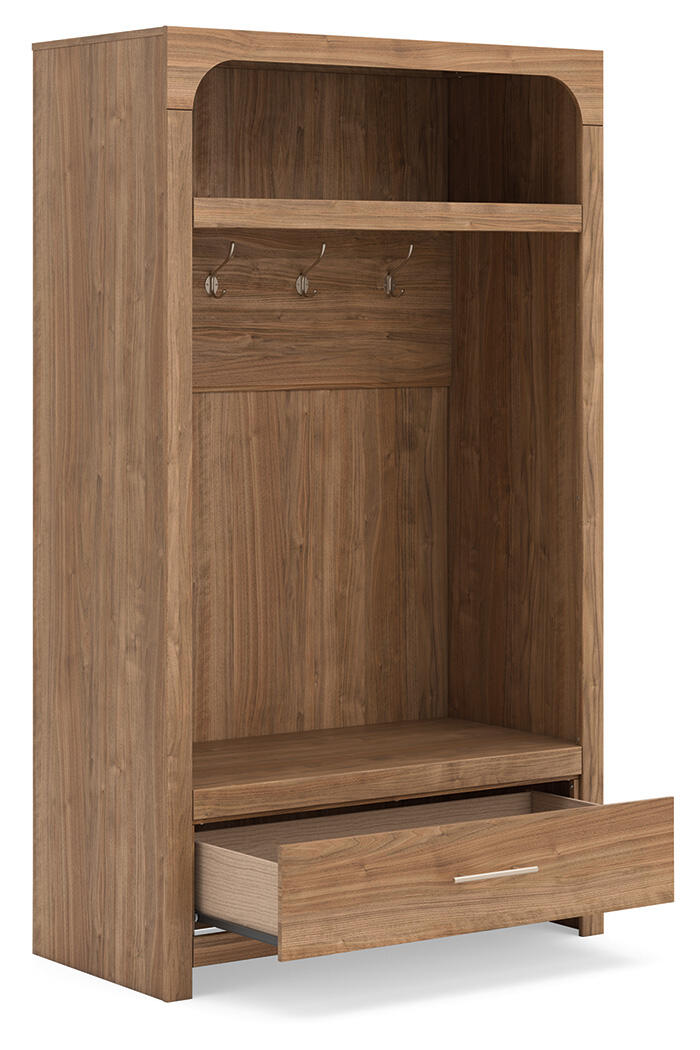 Dovander - Hall Tree With Storage Bench - Brown - Image 4