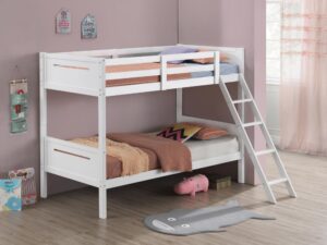 405051WHT TWIN/TWIN BUNK BED