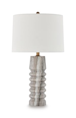 Desmont - Marble Table Lamp - White / Beige / Gray