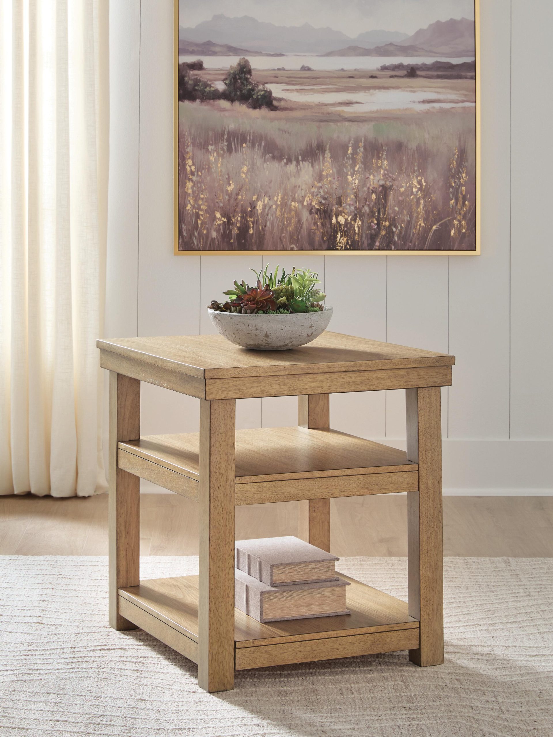 Wittenmyer - Rectangular End Table - Natural / Black - Image 2