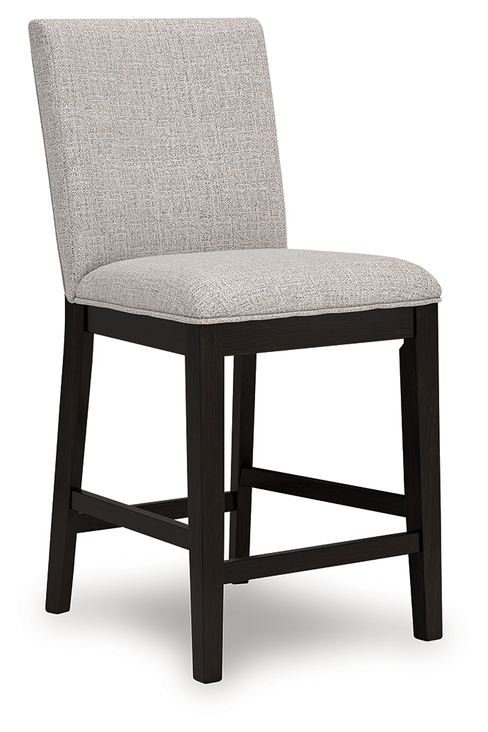 Neymorton - 5 Pc. - Rectangular Dining Room Counter Table, 4 Barstools - Dark Grayish Brown - Image 4