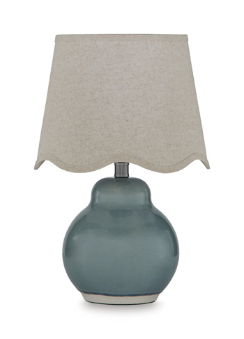 Byronburg - Ceramic Table Lamp - Blue / Beige