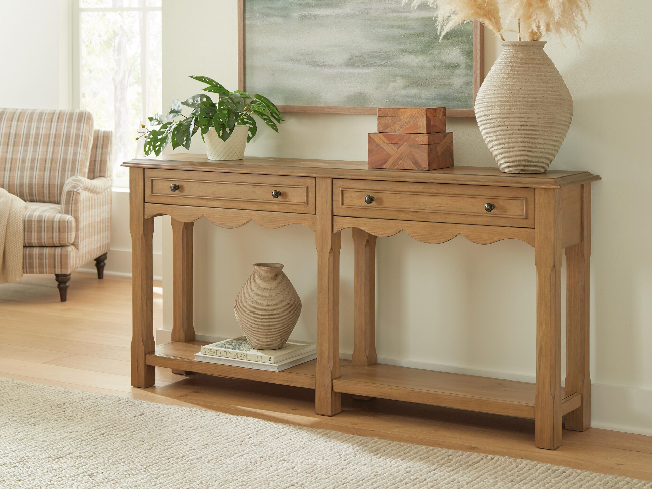 Whitmund - Console Sofa Table - Light Brown - Image 2