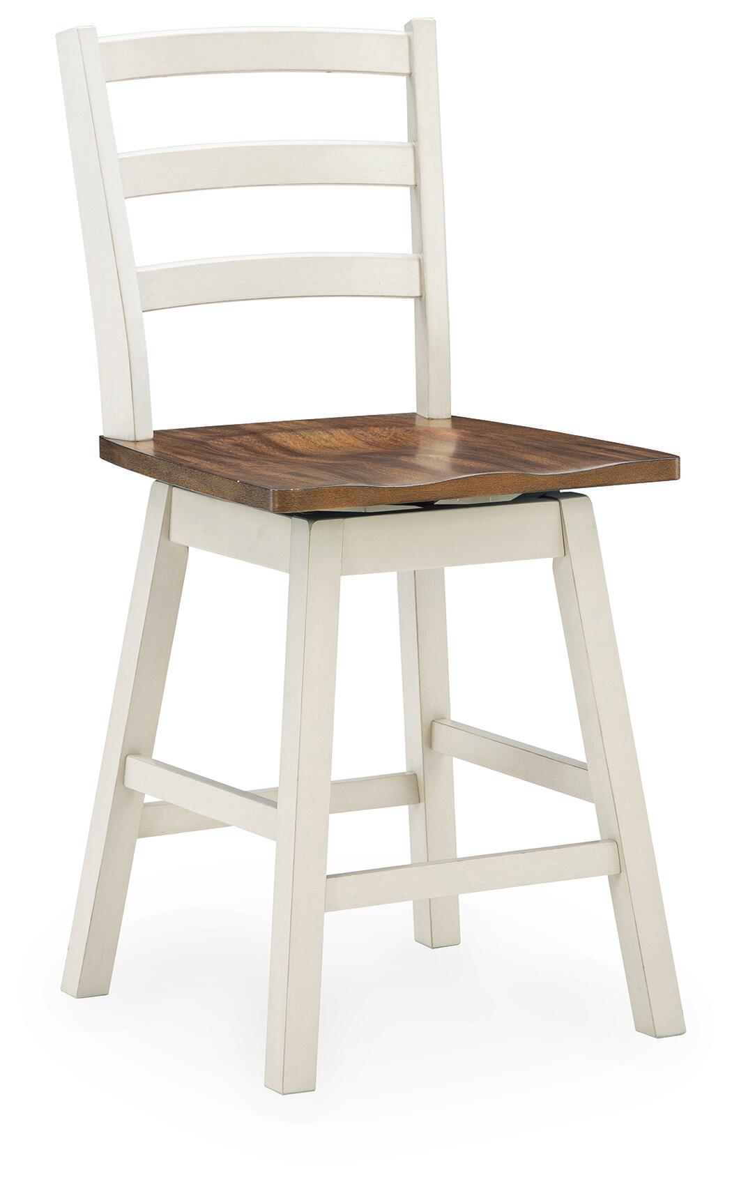 Brinfern - Swivel Stool (Set of 2) - Brown / Antique White - Image 3