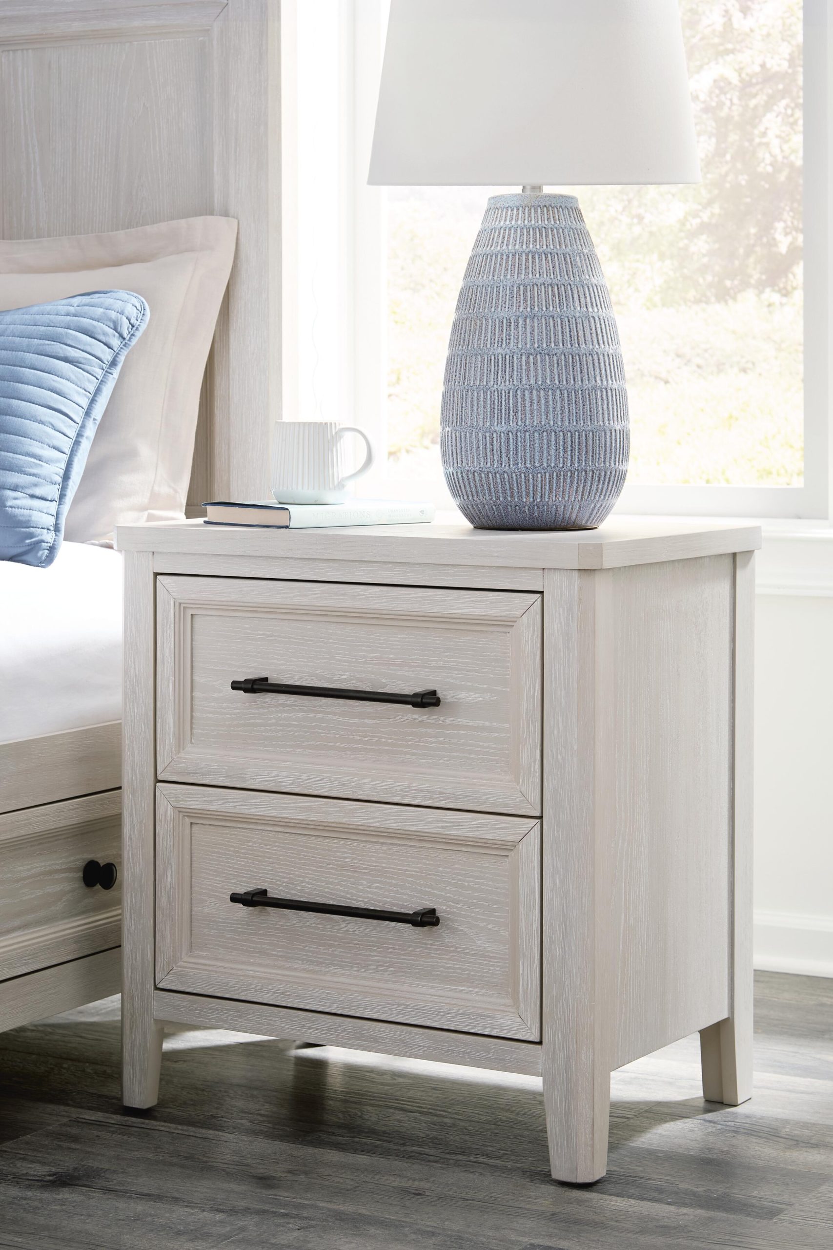 Darbonton - Two Drawer Night Stand - Dove White - Image 2