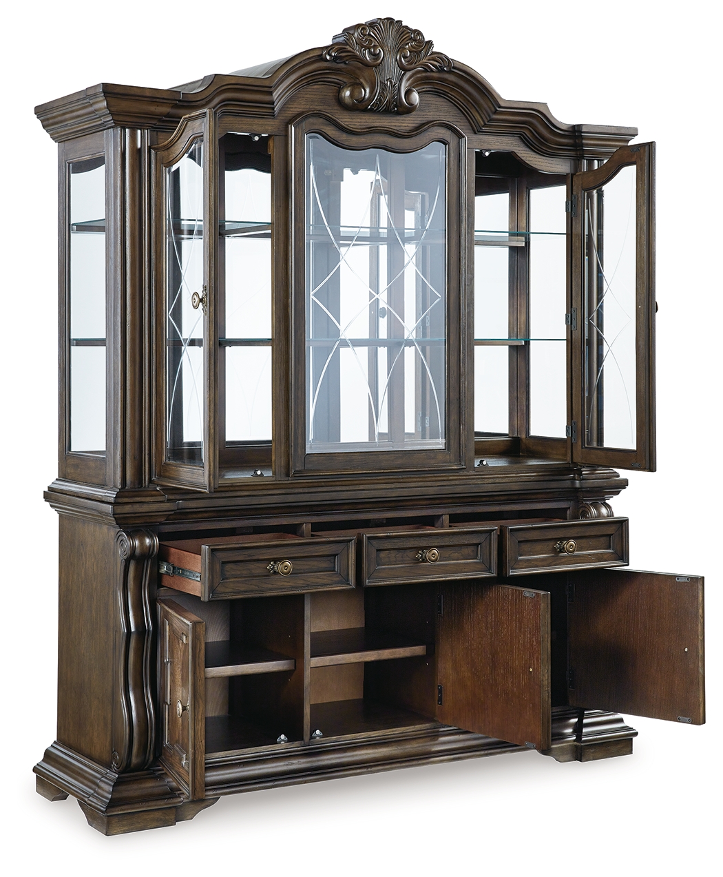 Maylee - Dining Buffet And Hutch - Dark Brown - Image 3