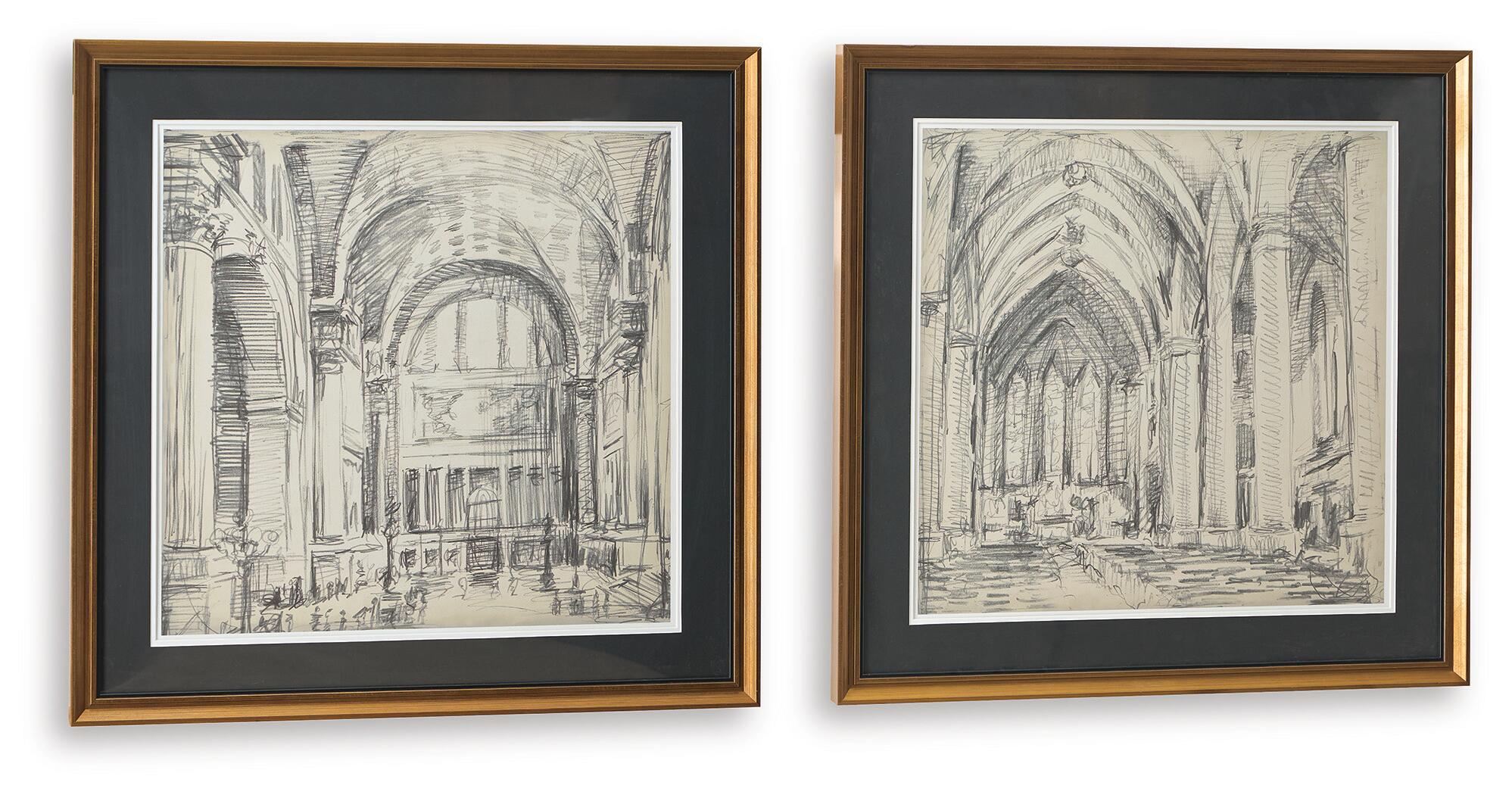 Downyard - Wall Art Set (Set of 2) - Black / Beige - Image 3