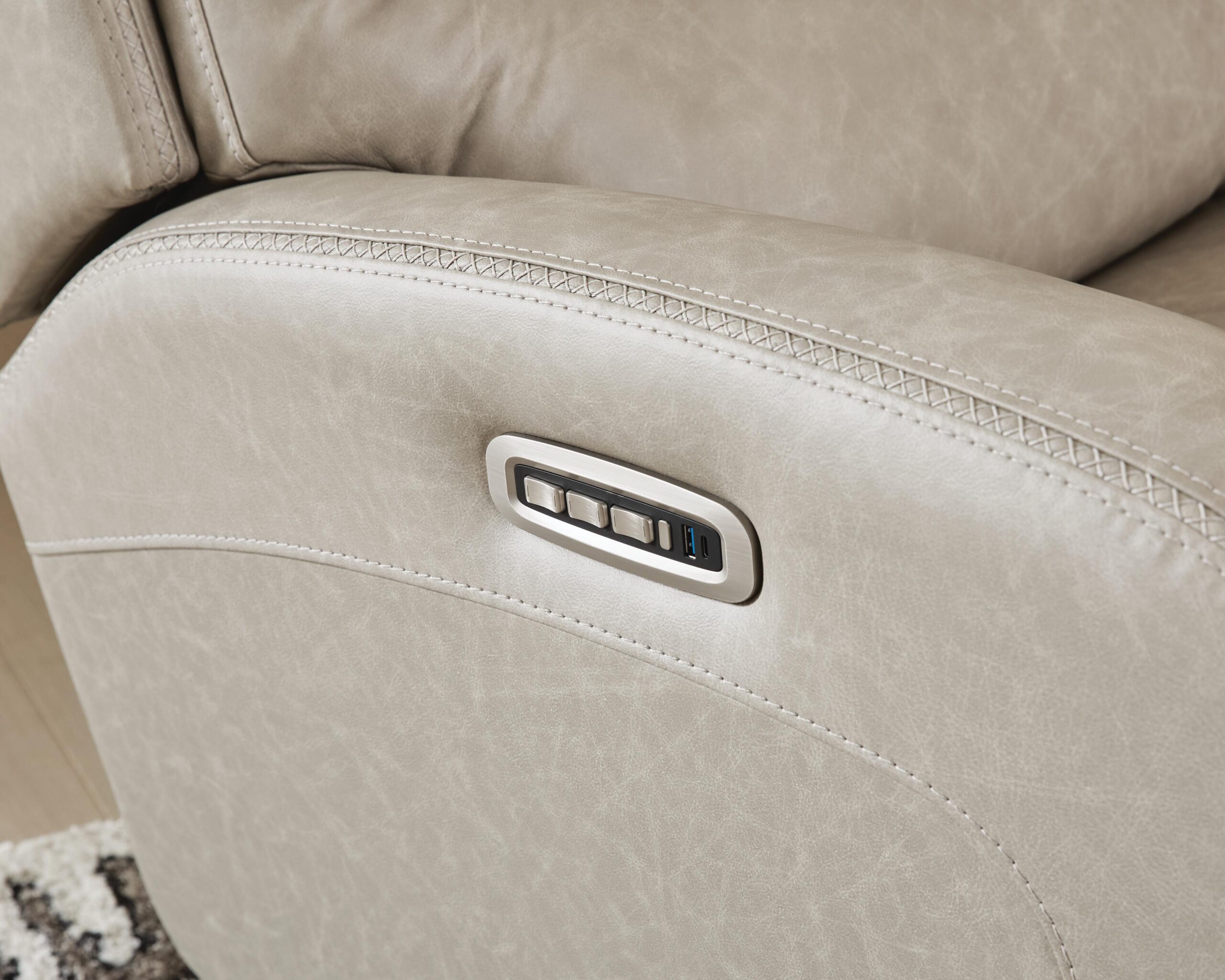 Motion-Max - Swivel Glider Power Recliner - Stonewash - Image 9