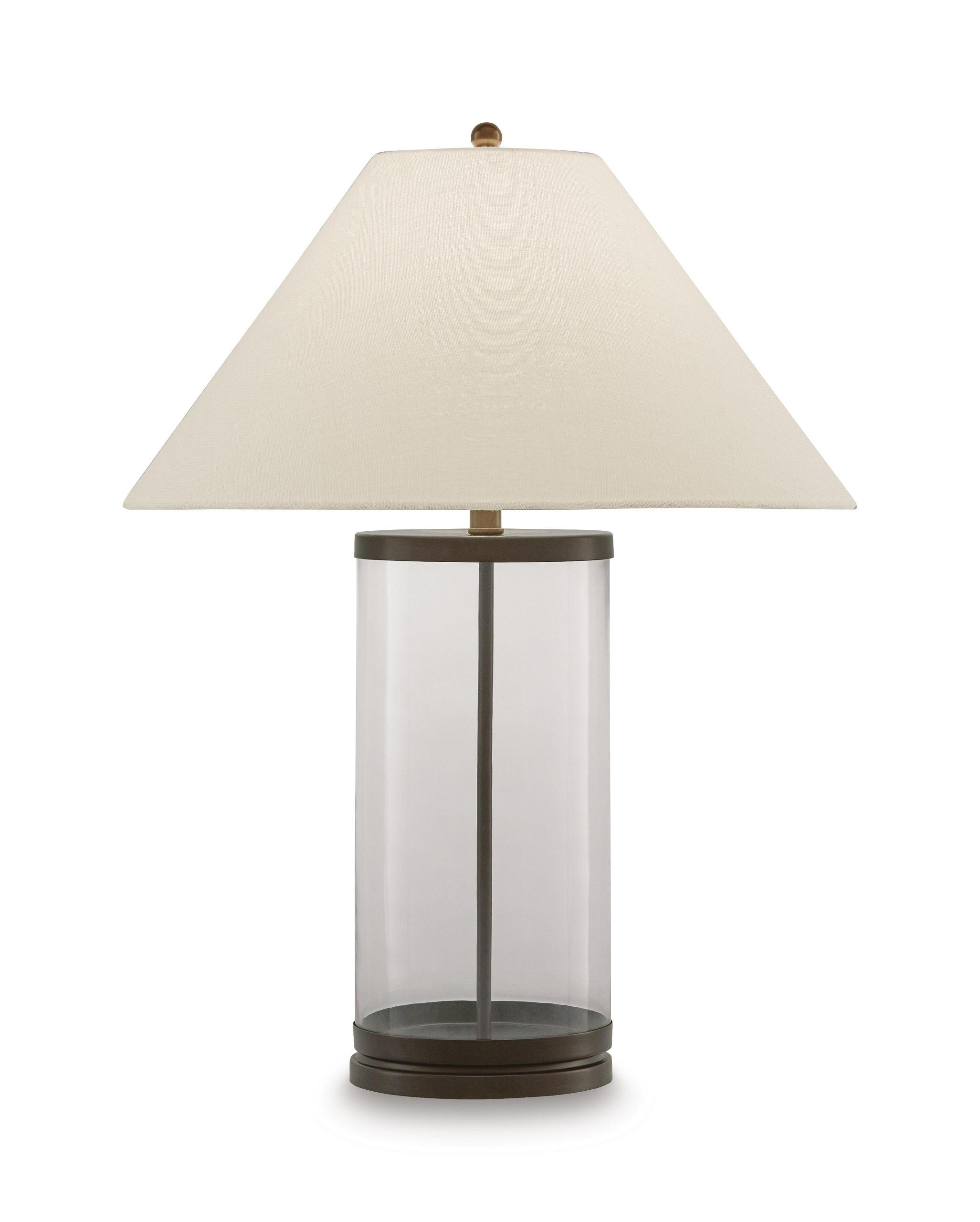 Junrow - Glass Table Lamp - Clear / Brown - Image 3