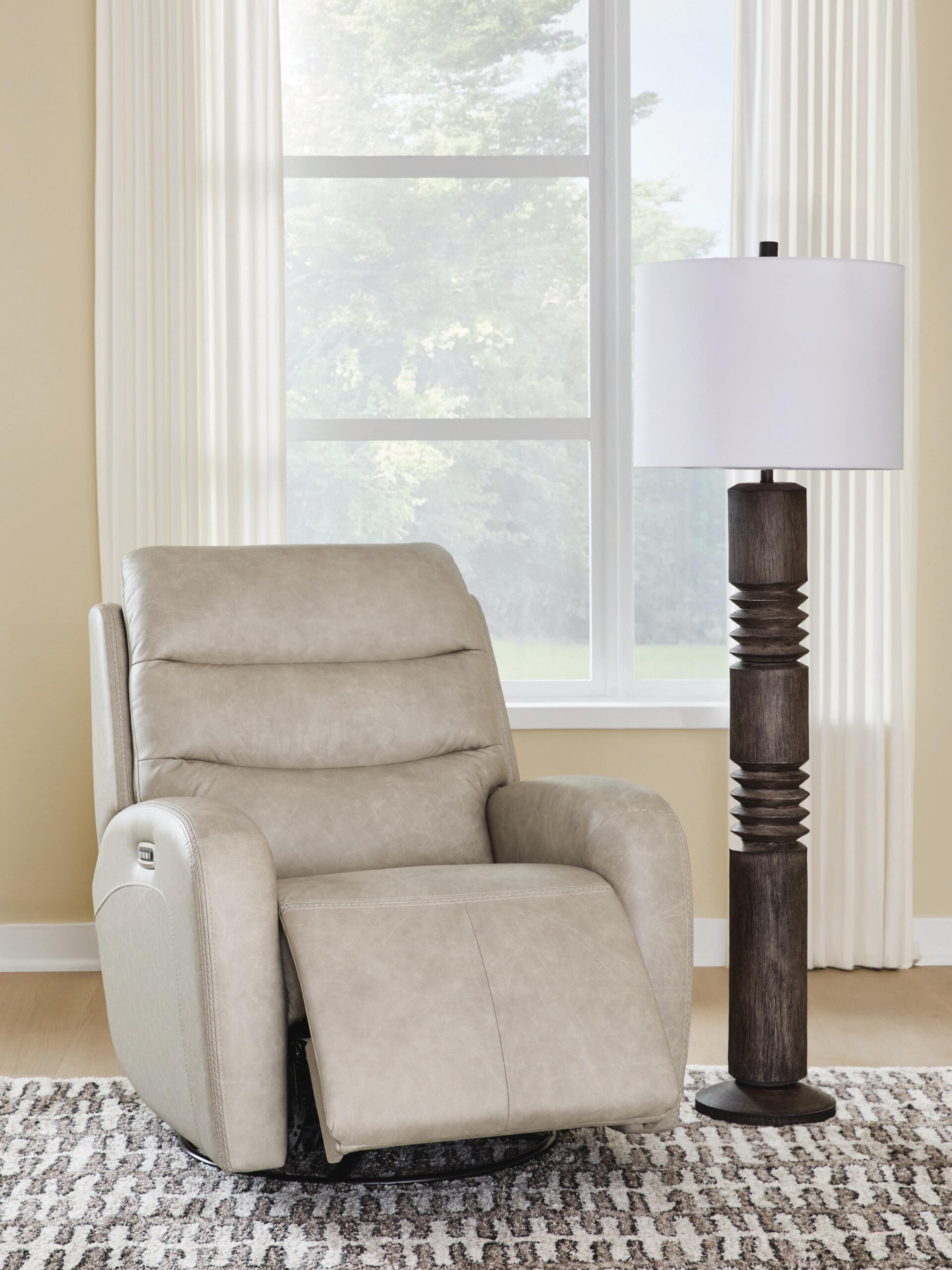 Motion-Max - Swivel Glider Power Recliner - Stonewash - Image 7