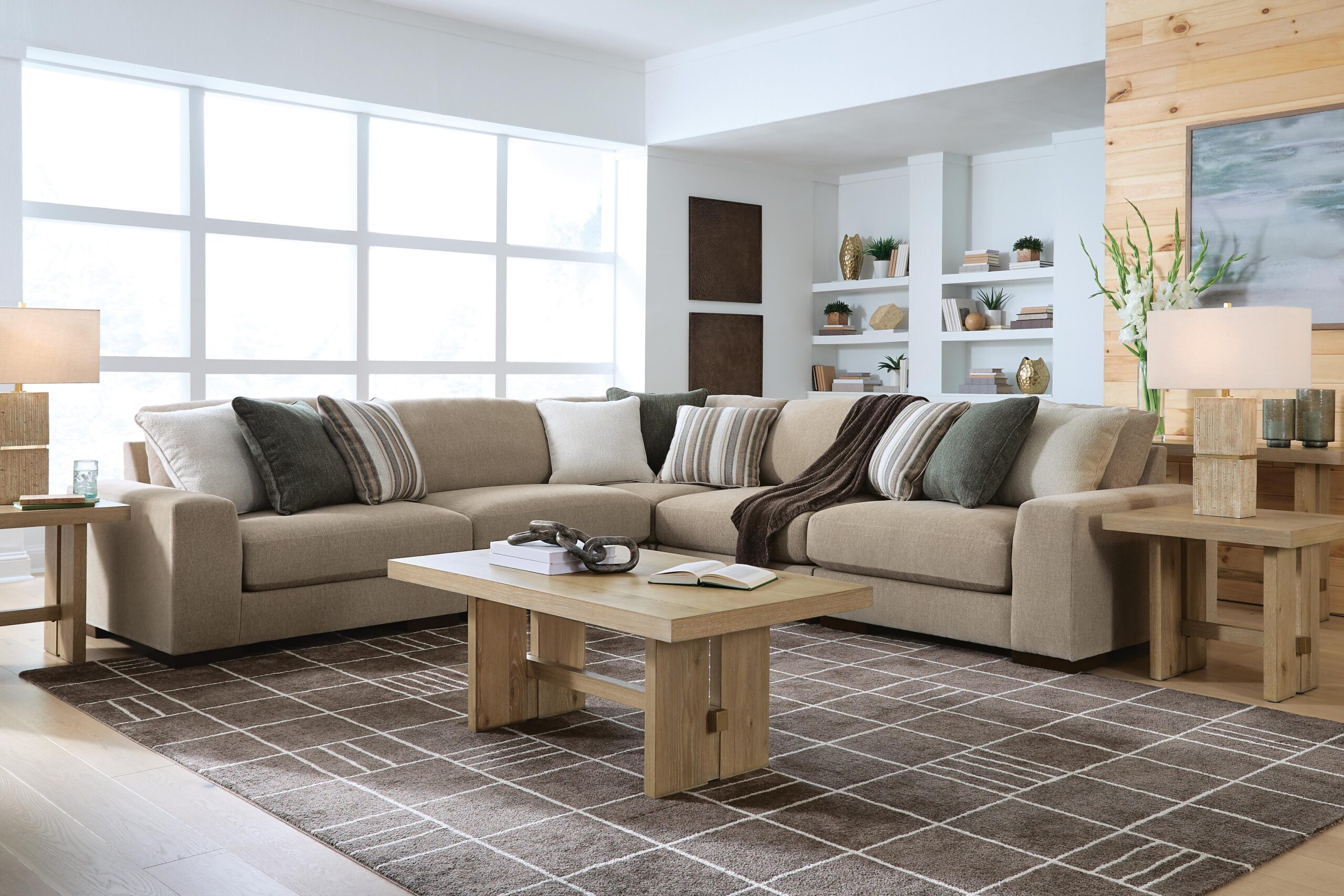 Linenhause - 4-Piece Double Chaise Sectional - Dune - Image 7