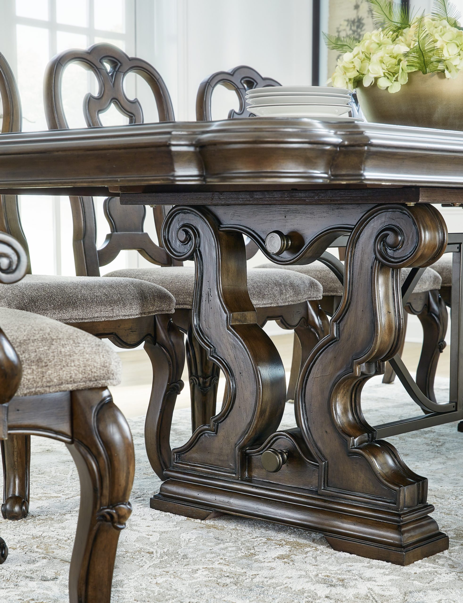Maylee - Dining Extension Table - Dark Brown - Image 9