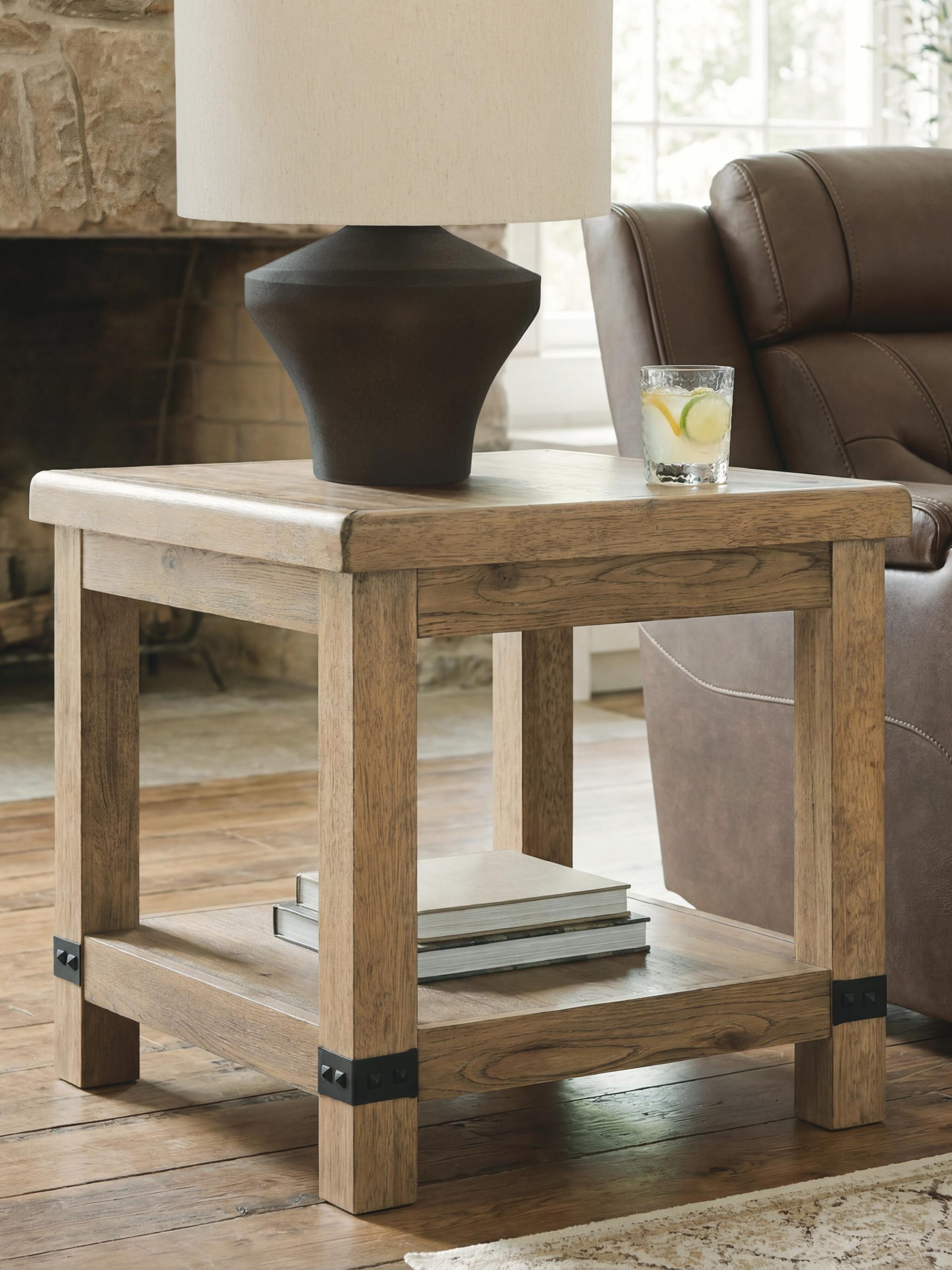 Ridgester - Rectangular End Table - Light Brown - Image 2
