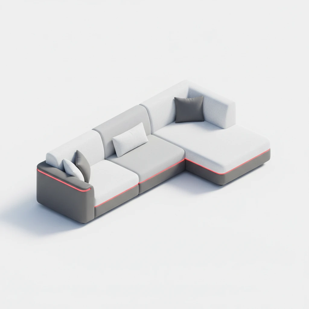 Modern Chelsea sectional sofa liquidation sale at Mr. Liquidator Furniture showroom during the 2026 inventory clearance event.