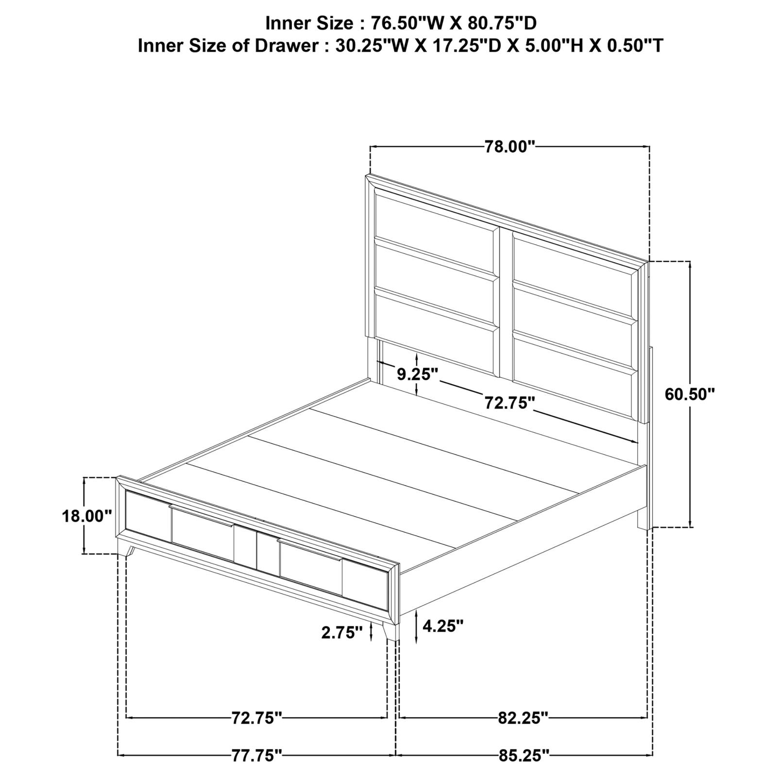 Farre Eastern King Upholstered Storage Platform Bed Dark Brown - Image 11