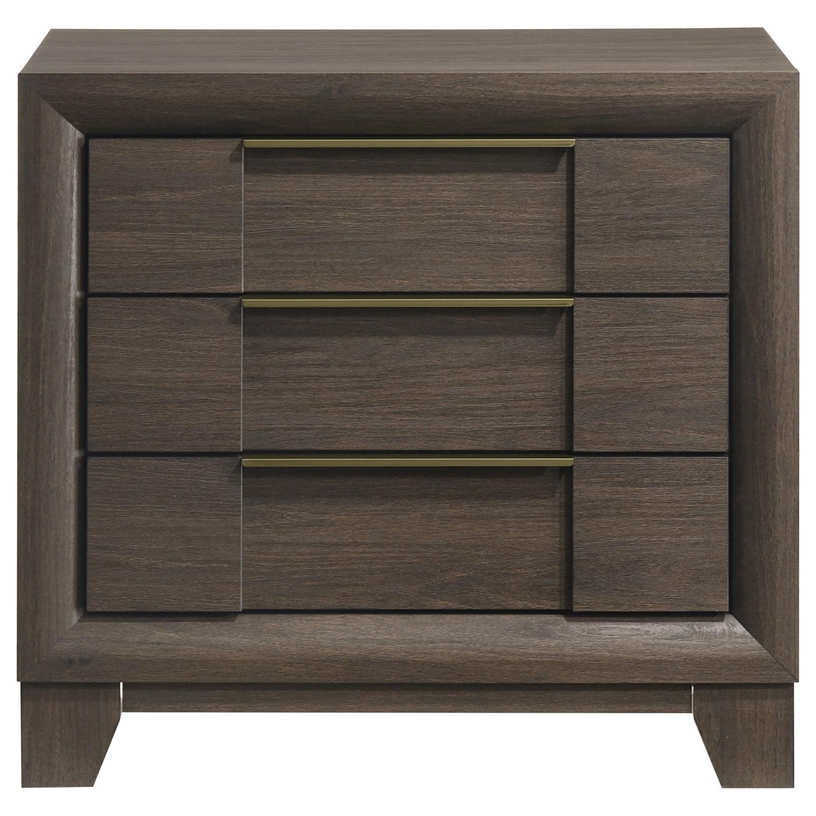 Farre 2-drawer Nightstand Bedside Table Dark Brown - Image 2