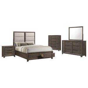 Brown Engineered Wood Bedroom Set