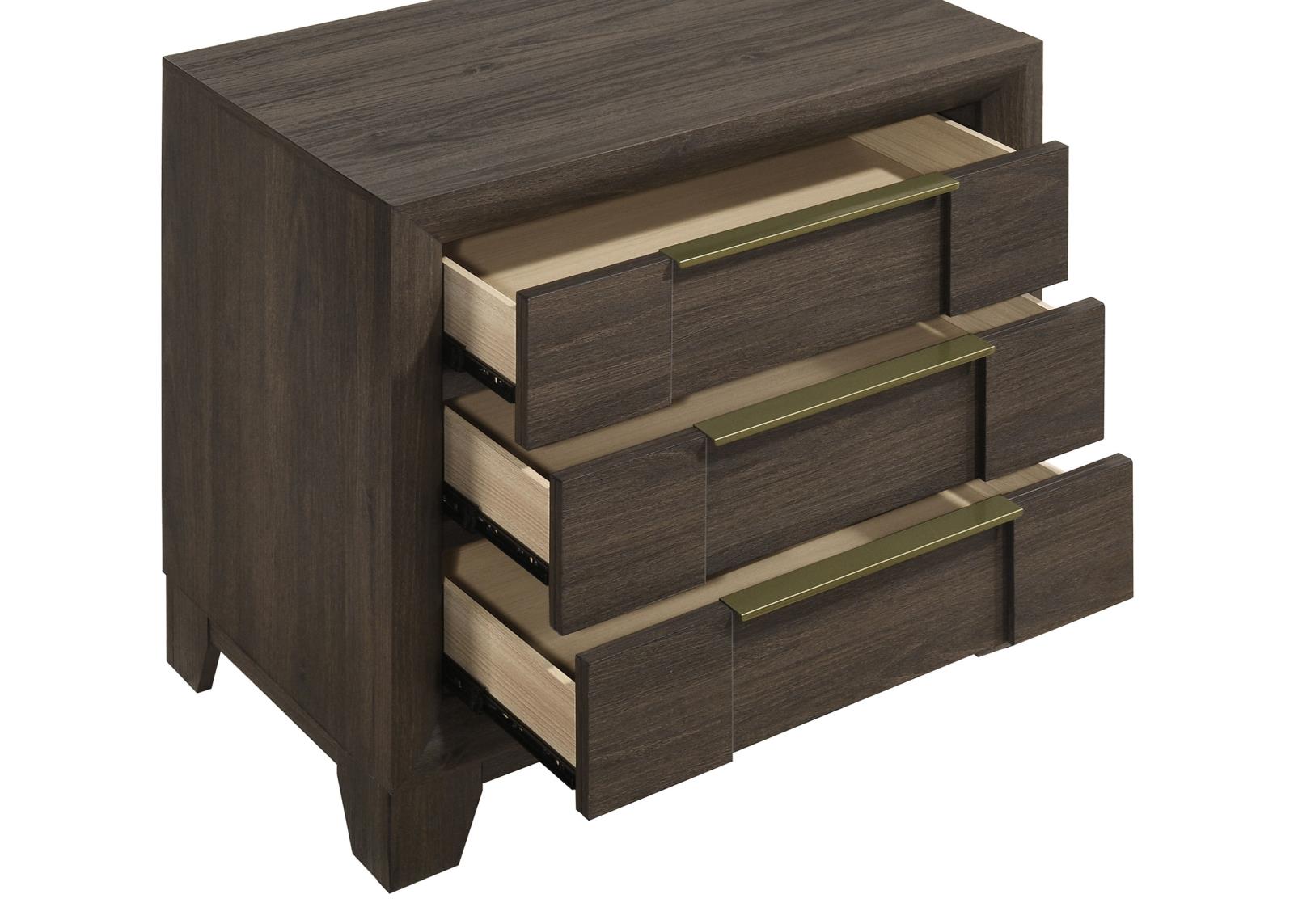 Farre 2-drawer Nightstand Bedside Table Dark Brown - Image 9