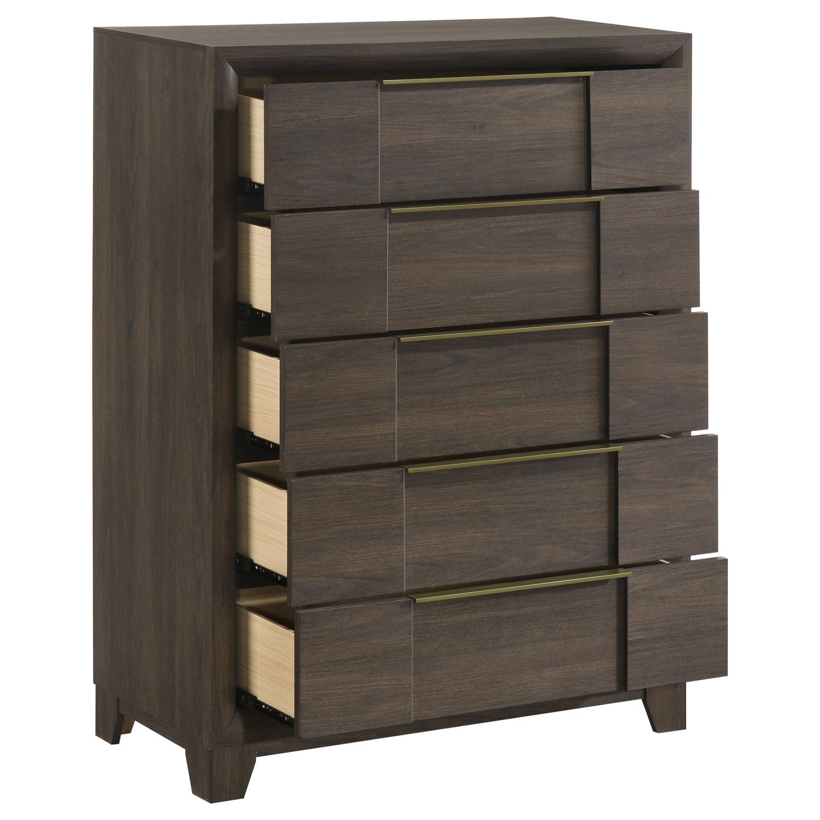 Farre 5-drawer Chest of Drawers Dark Brown - Image 10