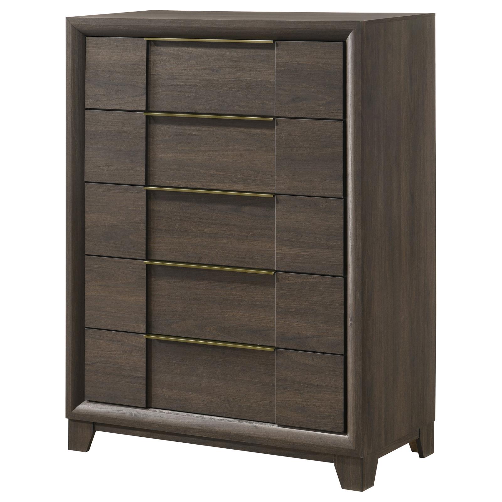 Farre 5-drawer Chest of Drawers Dark Brown - Image 4