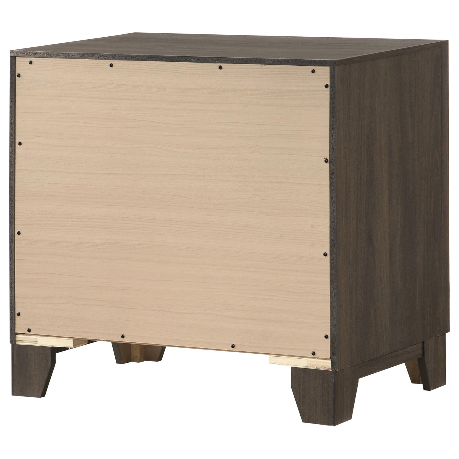 Farre 2-drawer Nightstand Bedside Table Dark Brown - Image 7