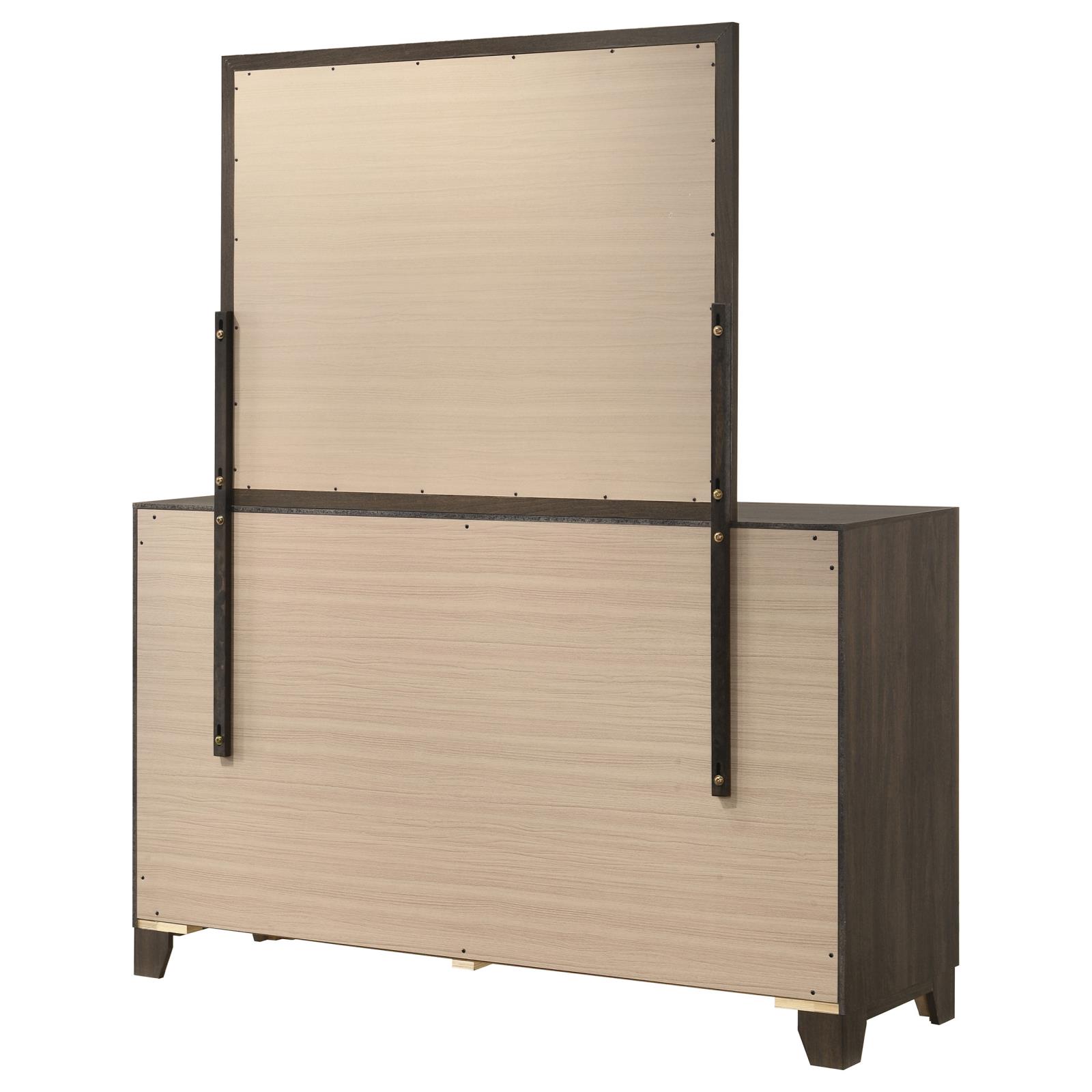 Farre 6-drawer Dresser with Mirror Dark Brown - Image 7