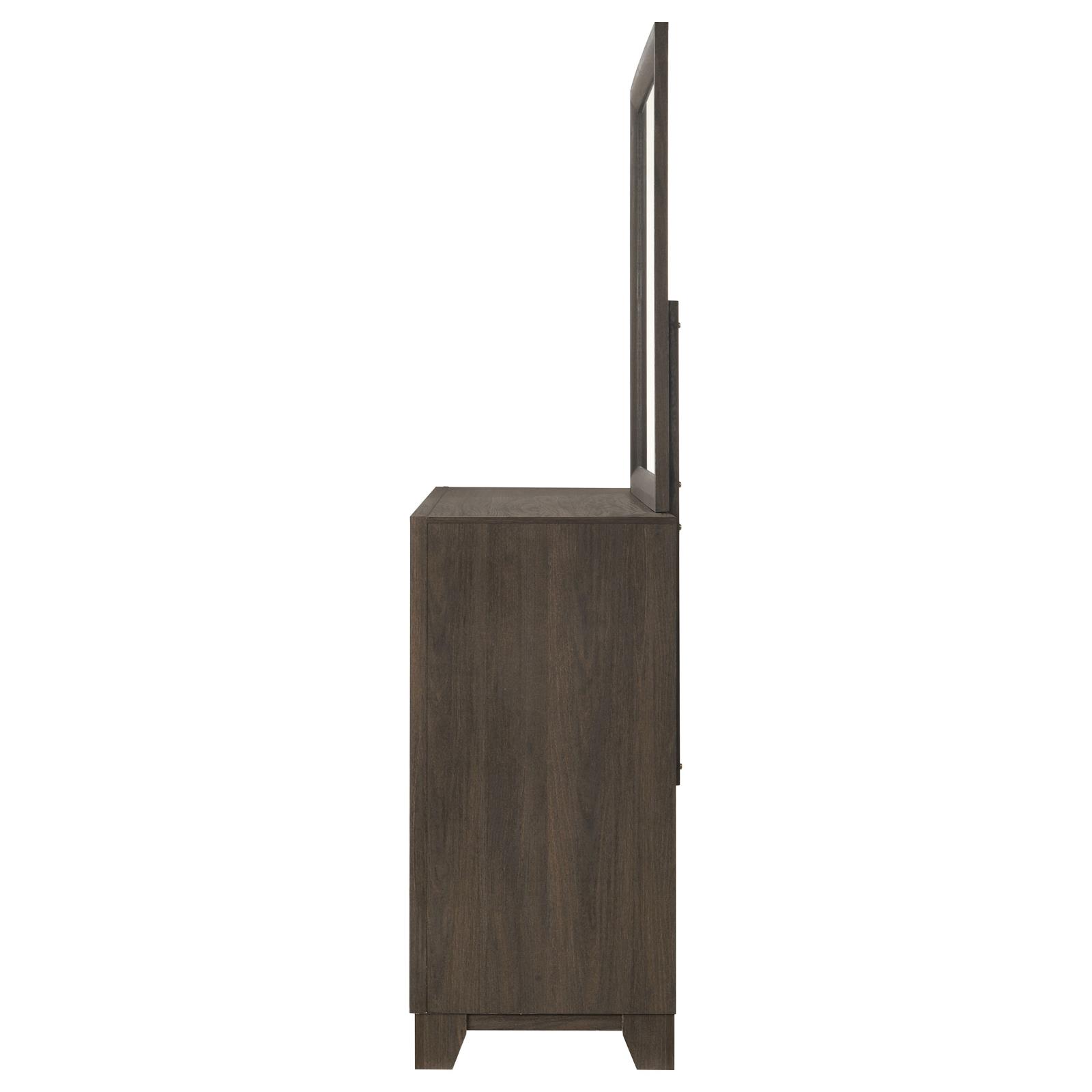 Farre 6-drawer Dresser with Mirror Dark Brown - Image 4