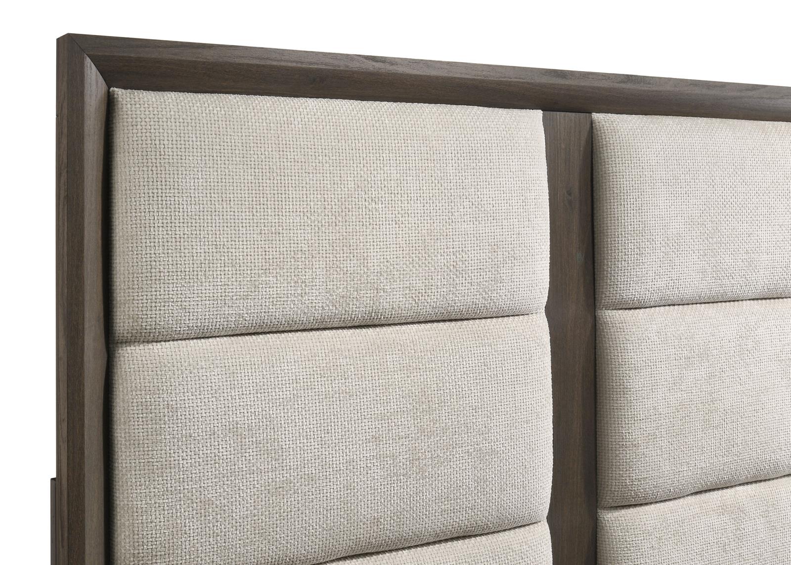 Farre Queen Upholstered Platform Panel Bed Dark Brown - Image 6
