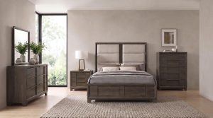 Brown Engineered Wood Bedroom Set