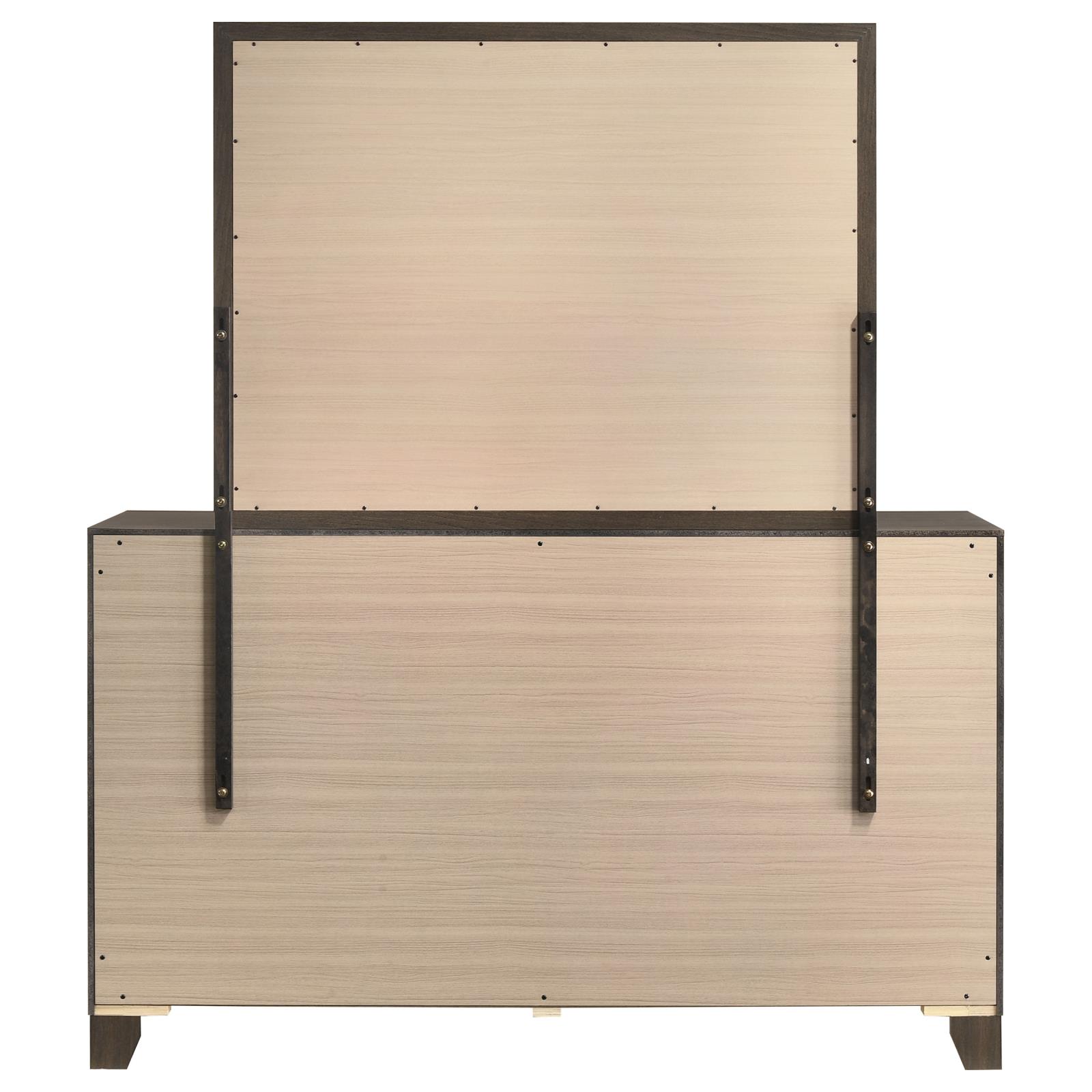 Farre 6-drawer Dresser with Mirror Dark Brown - Image 6