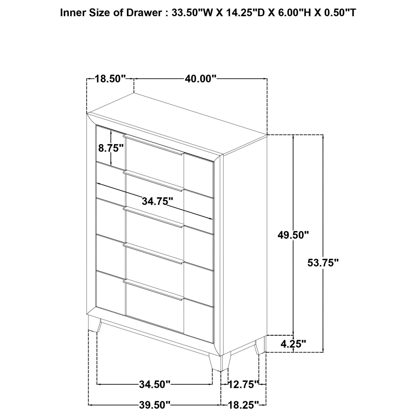 Farre 5-drawer Chest of Drawers Dark Brown - Image 13