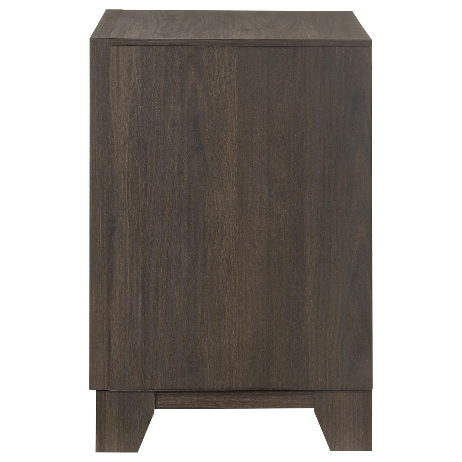 Farre 2-drawer Nightstand Bedside Table Dark Brown - Image 4