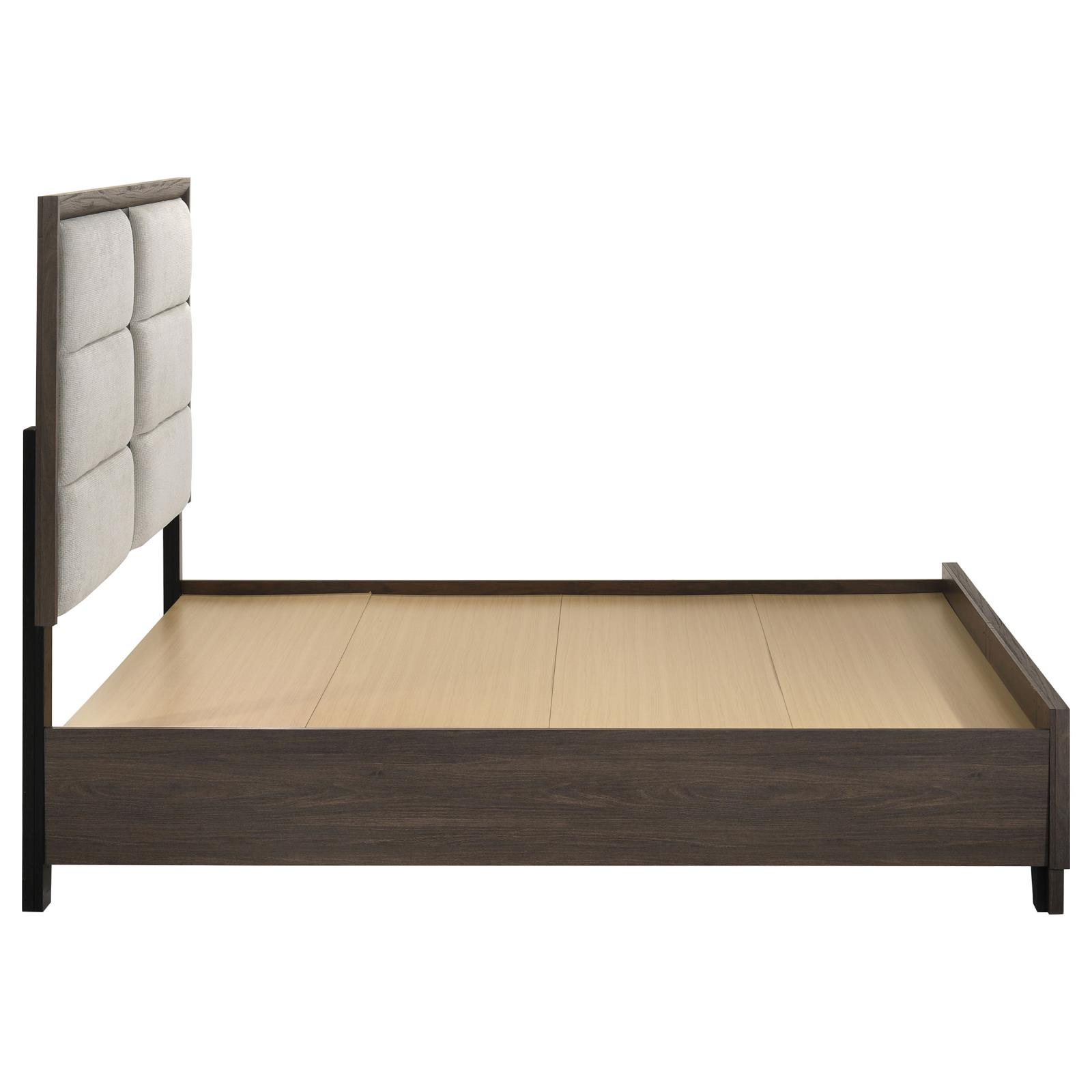 Farre Eastern King Upholstered Storage Platform Bed Dark Brown - Image 6