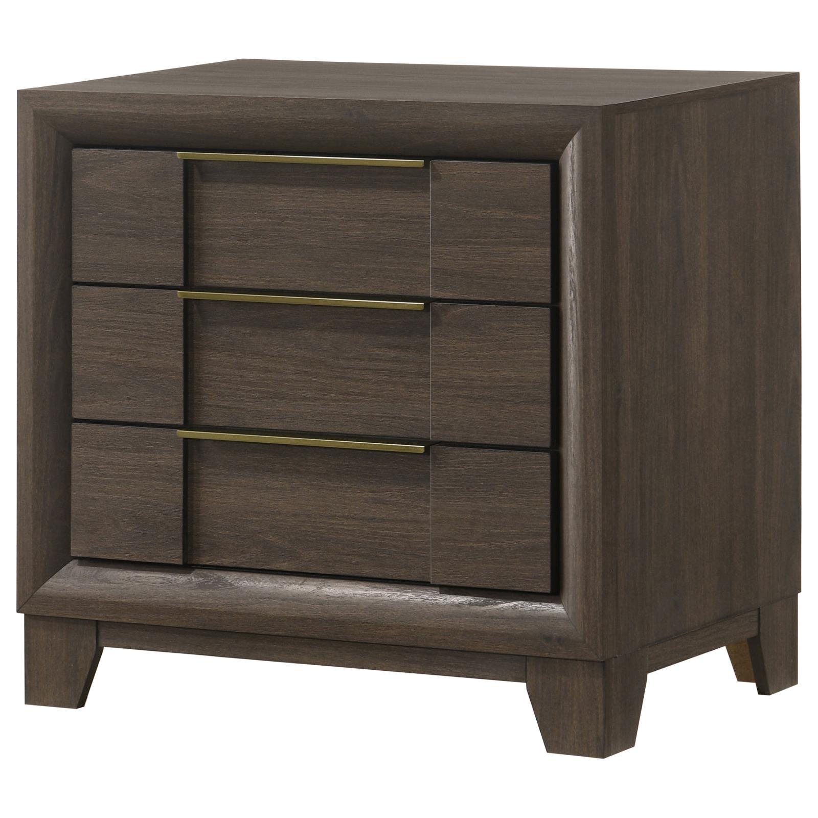 Farre 2-drawer Nightstand Bedside Table Dark Brown - Image 3