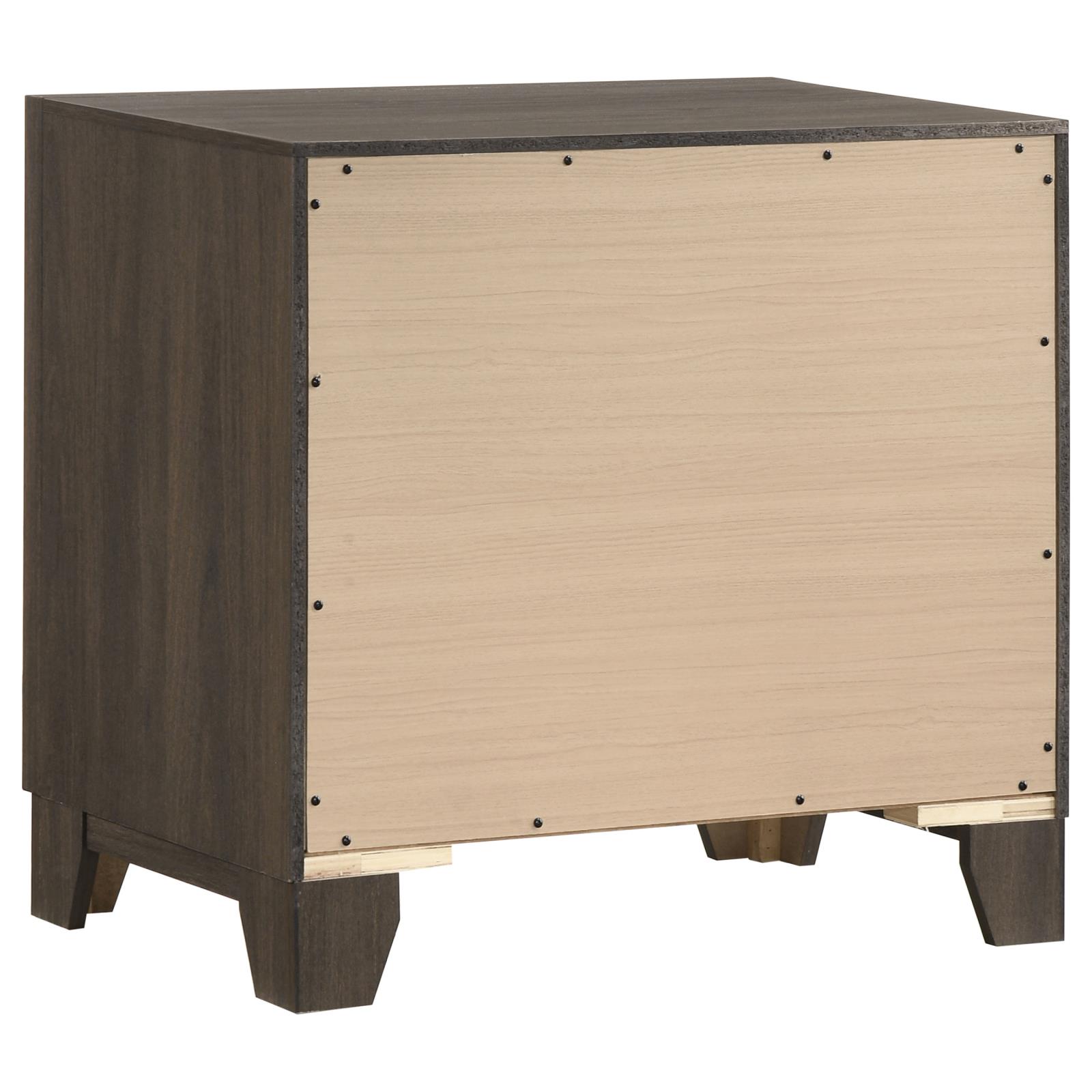 Farre 2-drawer Nightstand Bedside Table Dark Brown - Image 5