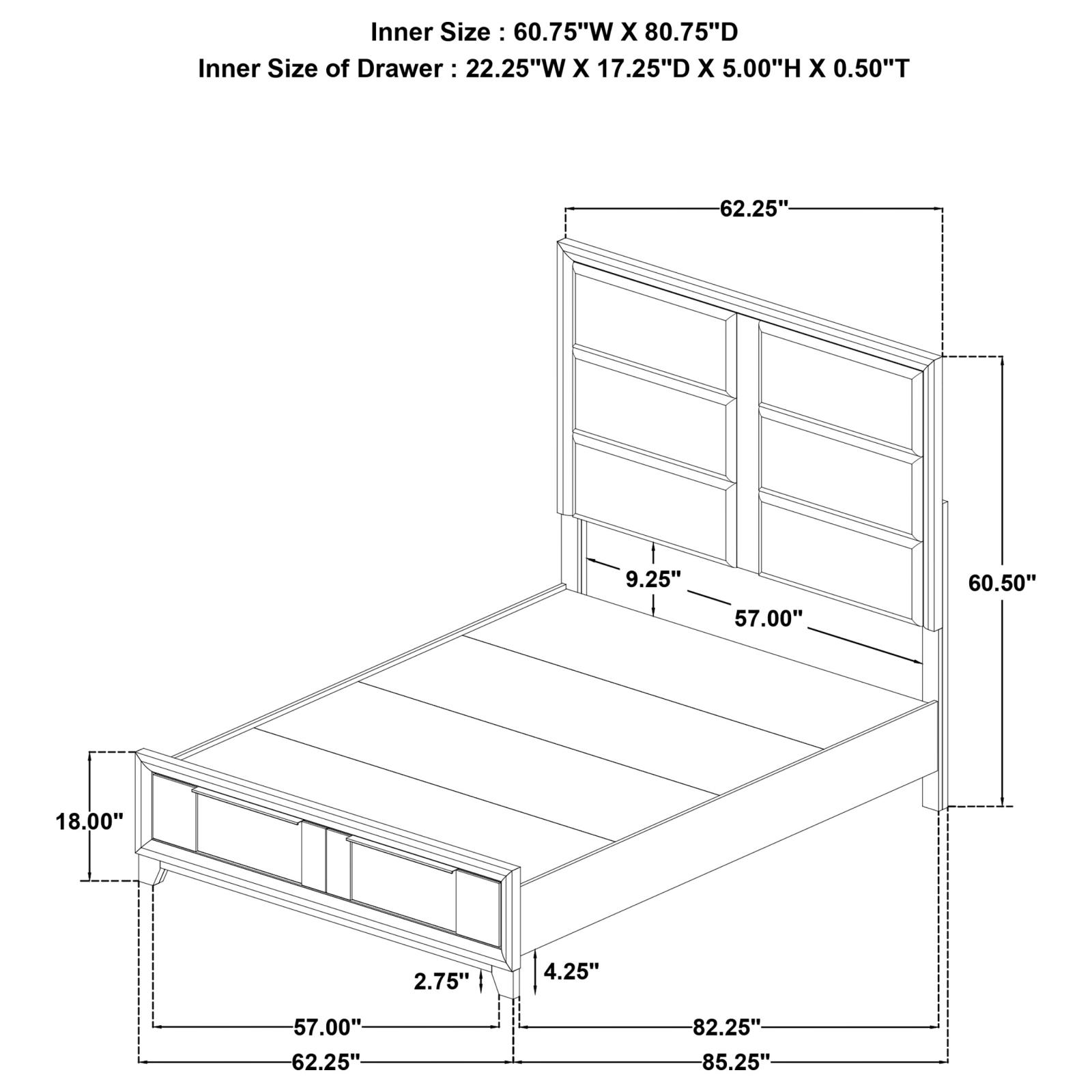 Farre Queen Upholstered Storage Platform Bed Dark Brown - Image 11