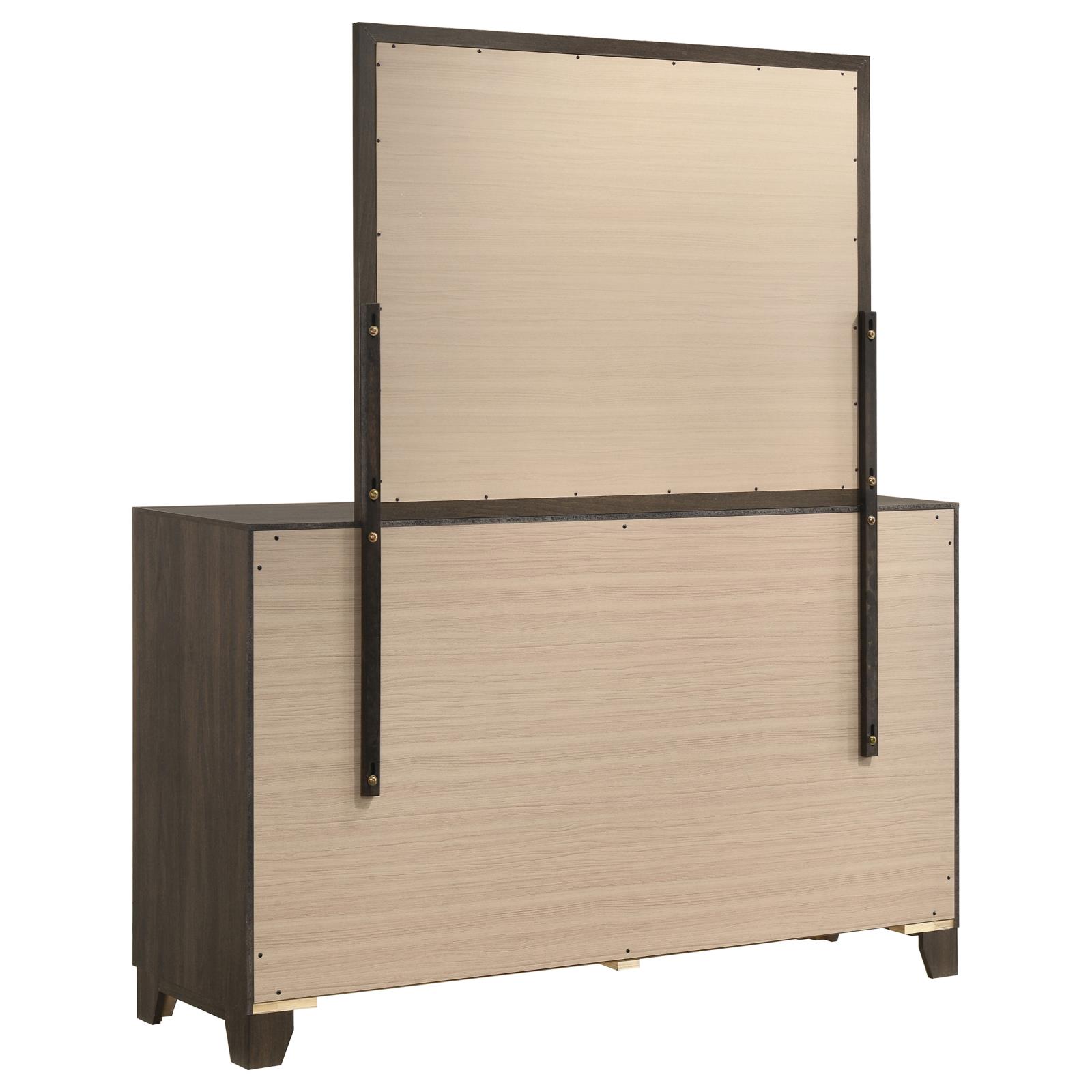 Farre 6-drawer Dresser with Mirror Dark Brown - Image 5