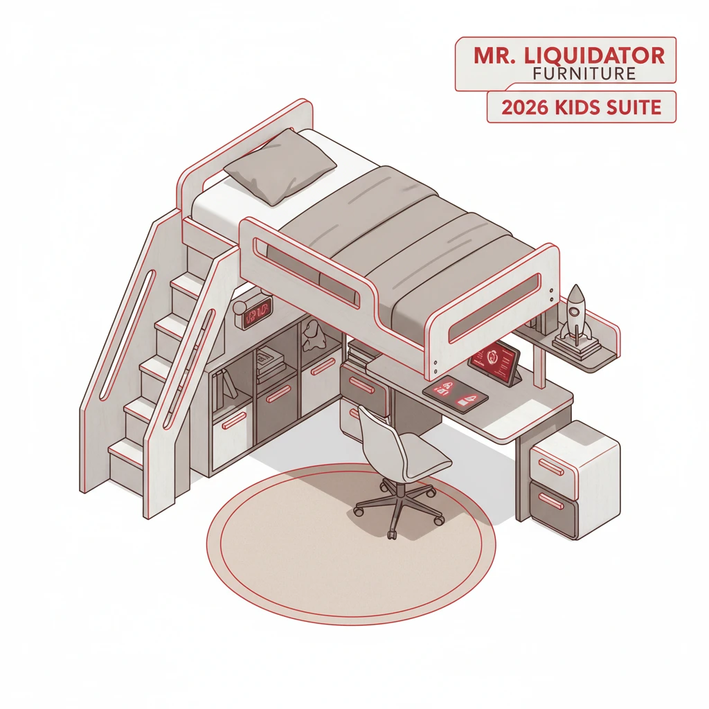High-quality kids bedroom furniture Chelsea MA at Mr. Liquidator Furniture with a 35% discount for the 2026 season.