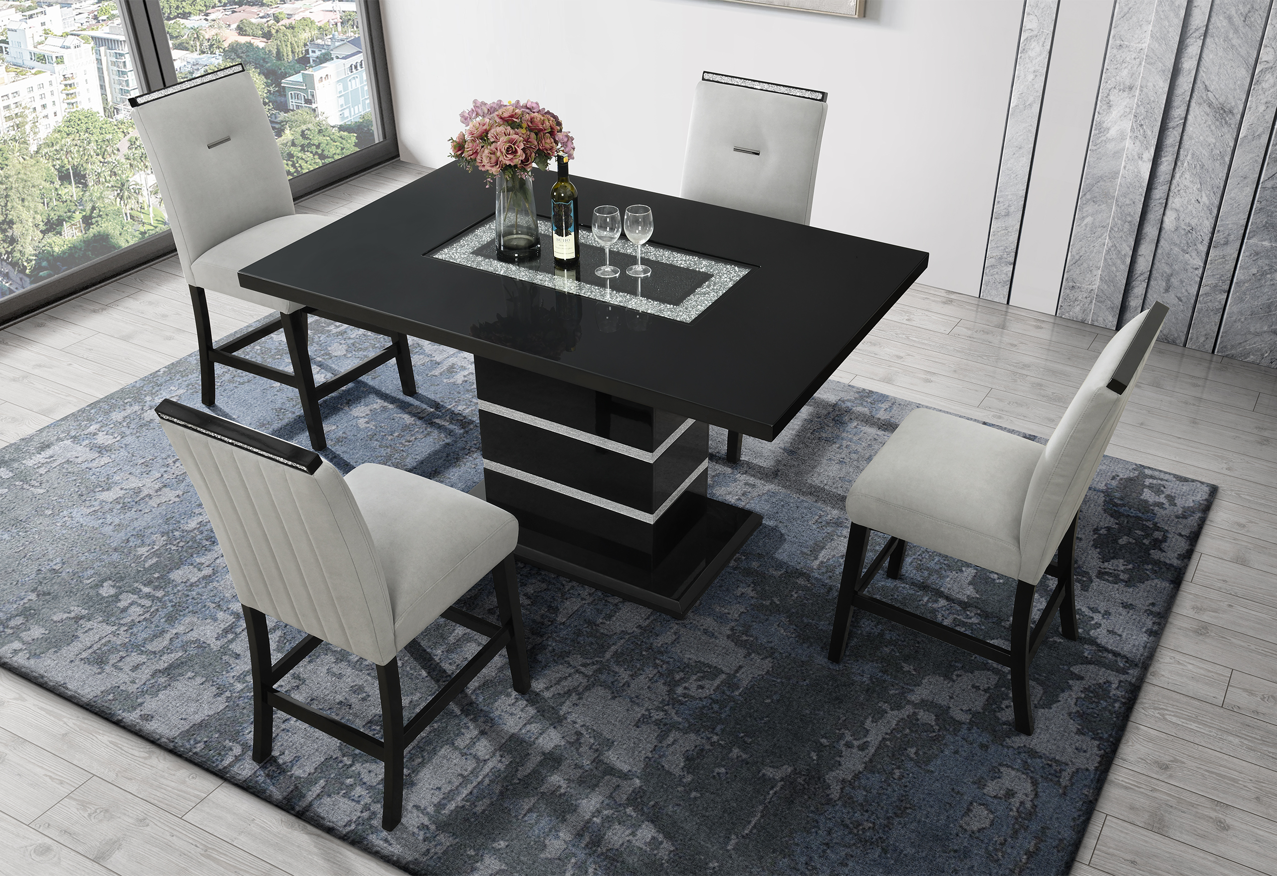 Monaco - Rectangular Bar Table - Black - Image 6