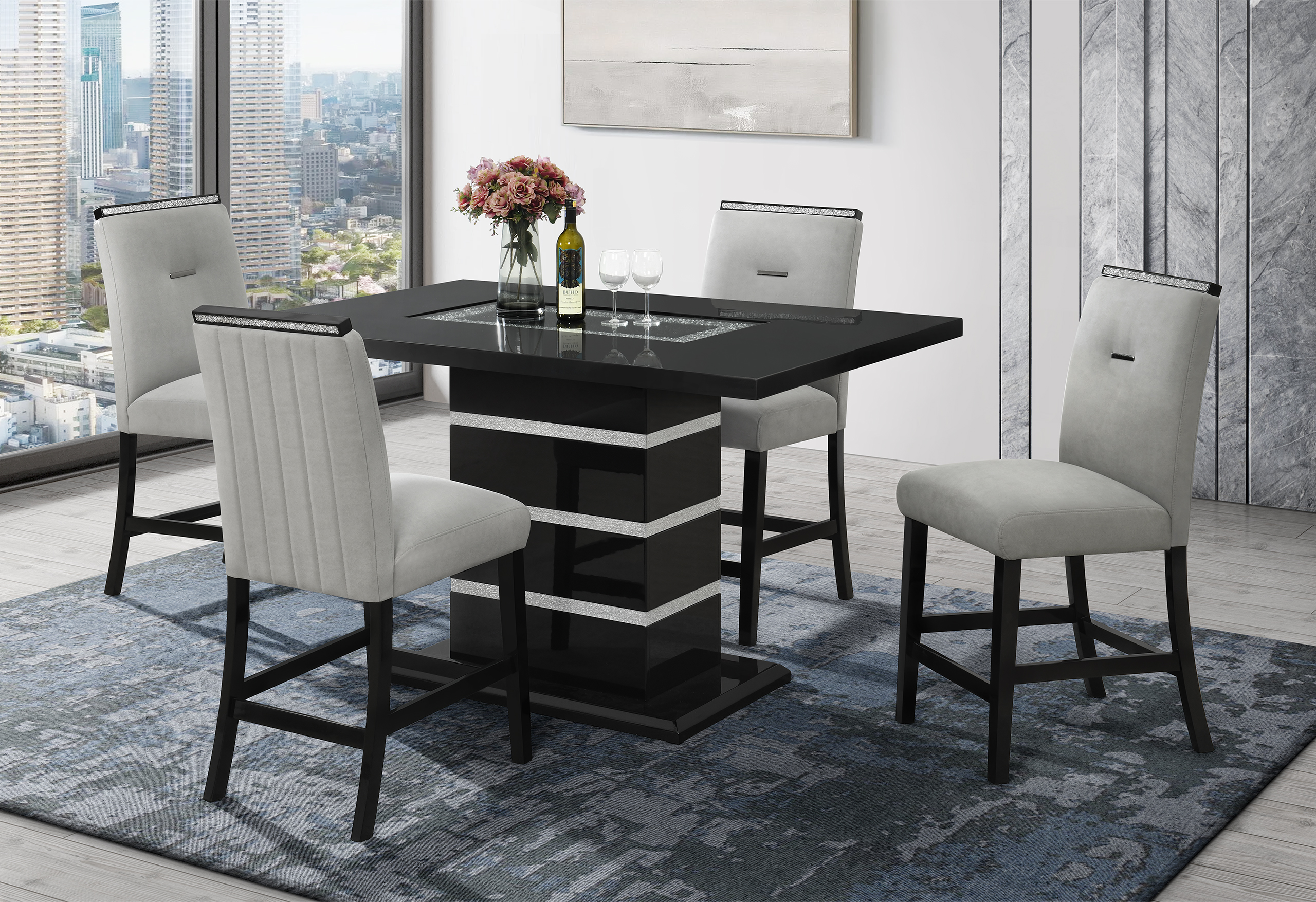 Monaco - Rectangular Bar Table - Black - Image 5