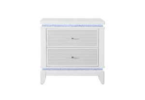 Alina - Nightstand With LED And USB - White