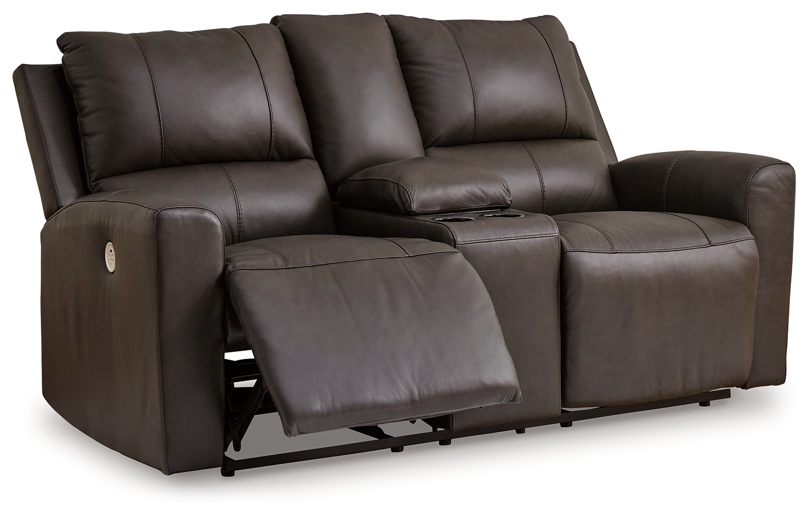 Boxmere - 2 Pc. - Power Reclining Sofa, Power Reclining Loveseat With Console - Storm - Image 9