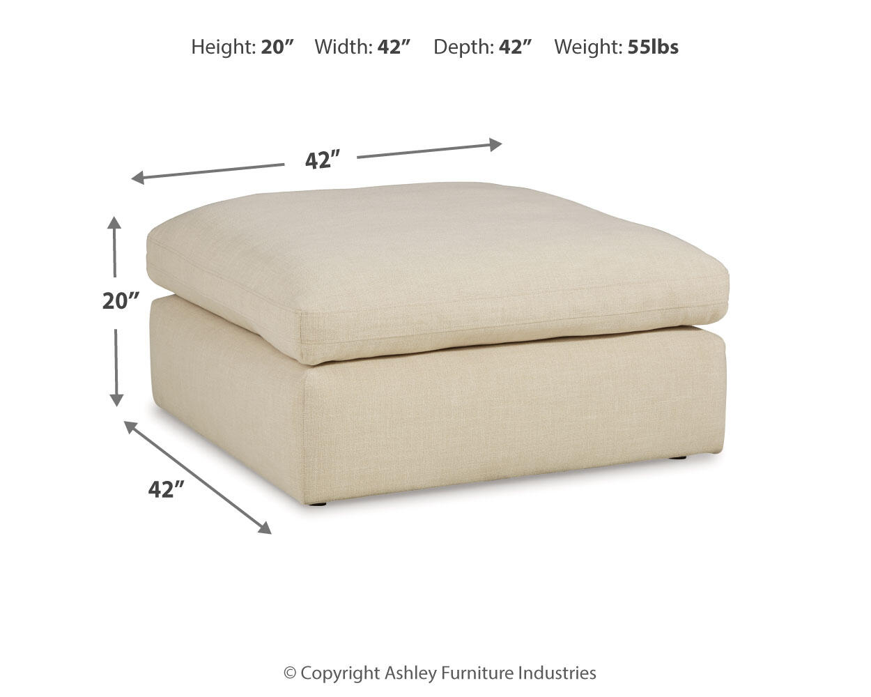 Elyza - Oversized Accent Ottoman - Linen - Image 4