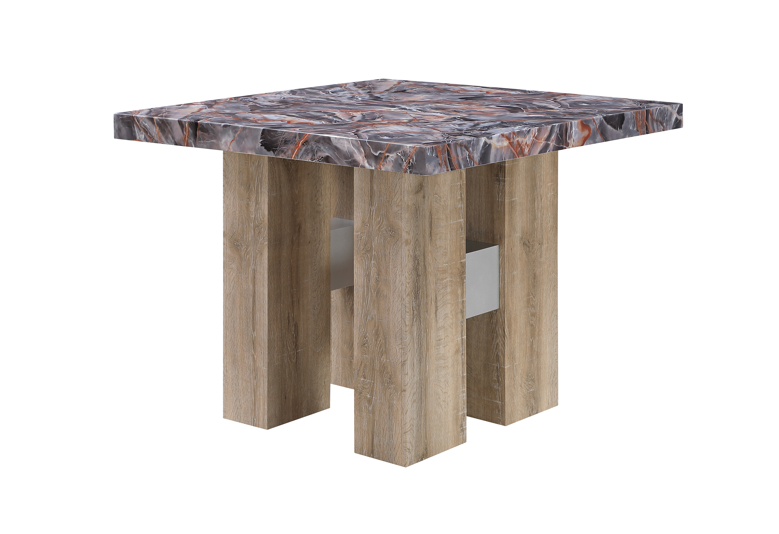 D04 - 5 Piece Dining Room Set (Bar Table, 4 Stools) - Lava / Natural - Image 3