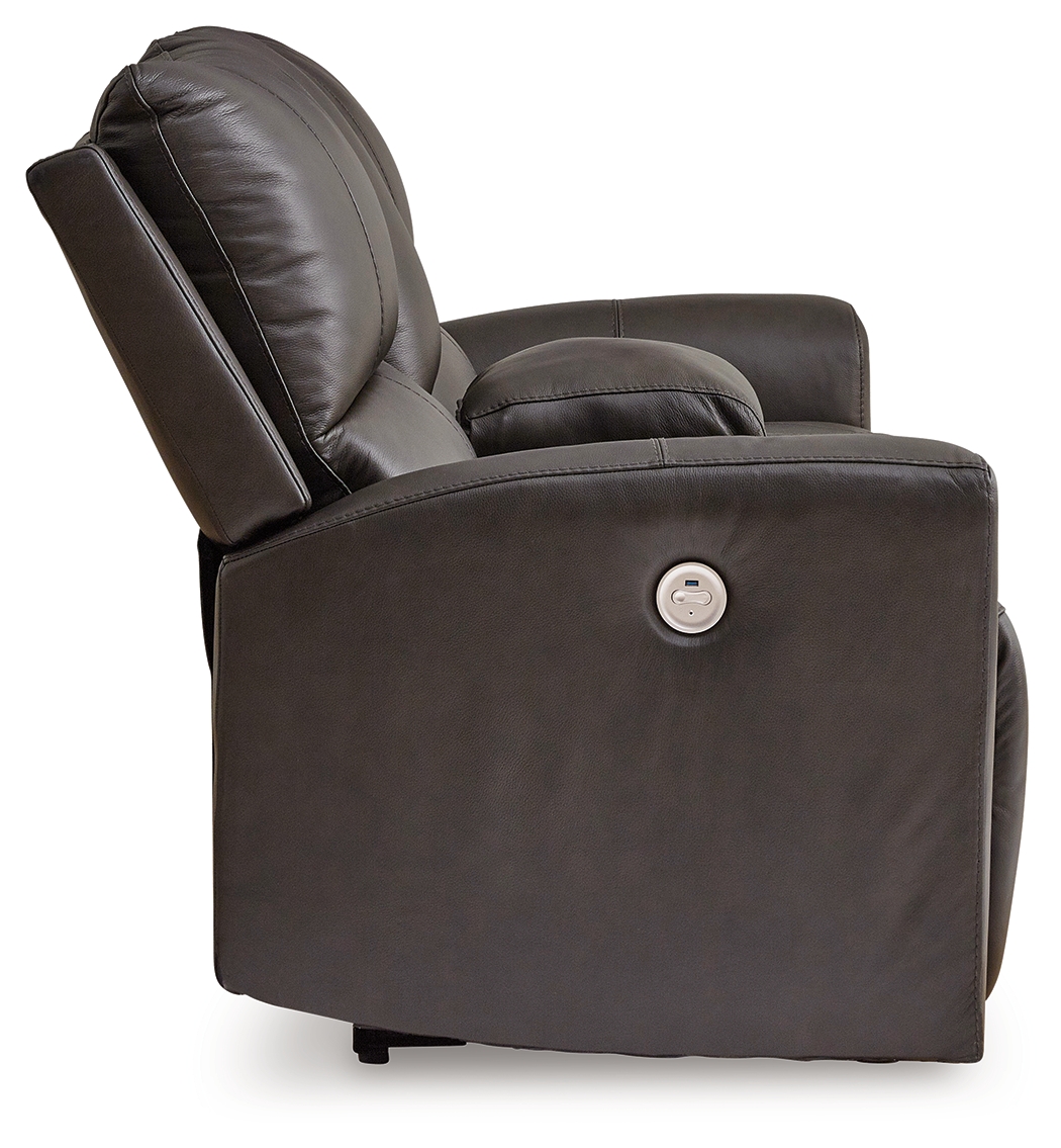 Boxmere - 2 Pc. - Power Reclining Sofa, Power Reclining Loveseat With Console - Storm - Image 11