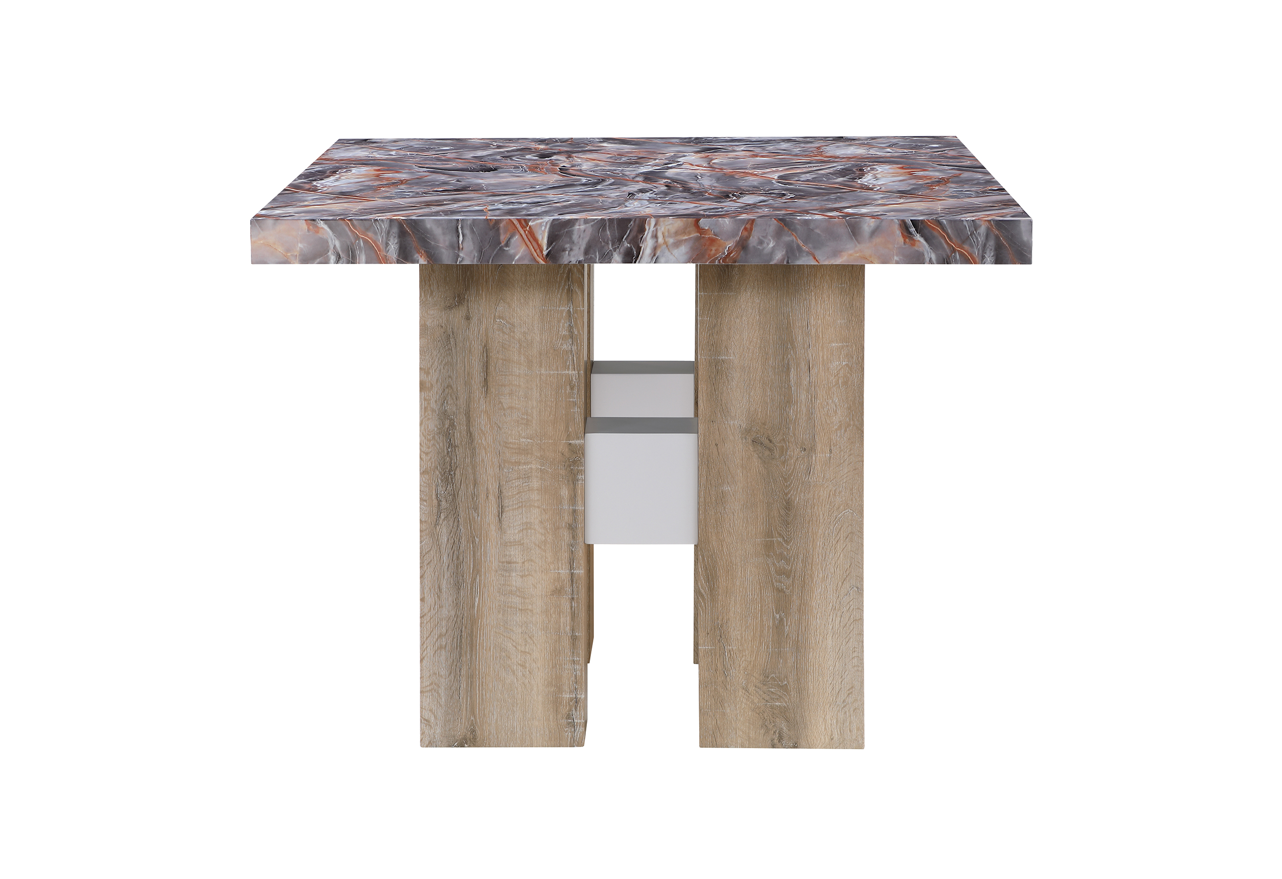 D04 - 5 Piece Dining Room Set (Bar Table, 4 Stools) - Lava / Natural - Image 2