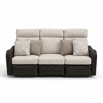Mission Beach - Sofa Recliner With Cushion - Brown / Beige