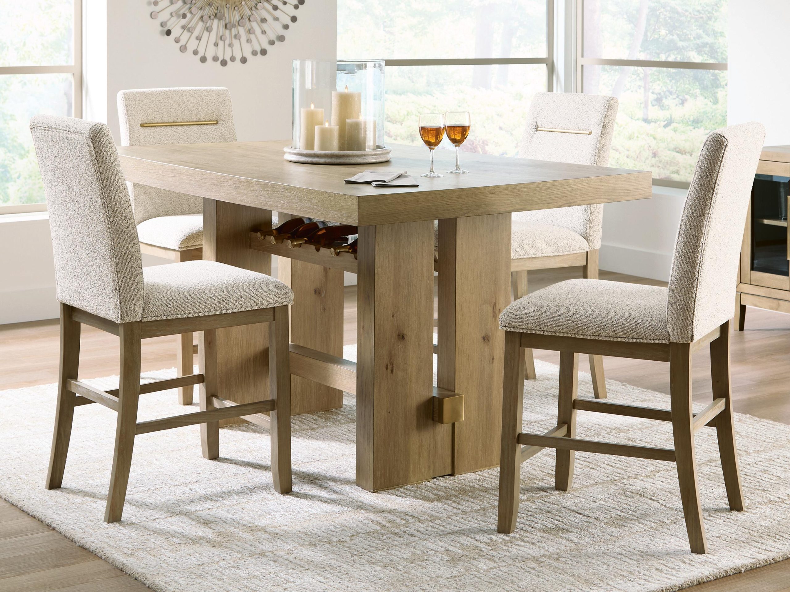Lasinger - 5 Pc. - Counter Height Dining Table And 4 Barstools - Light Brown - Image 2
