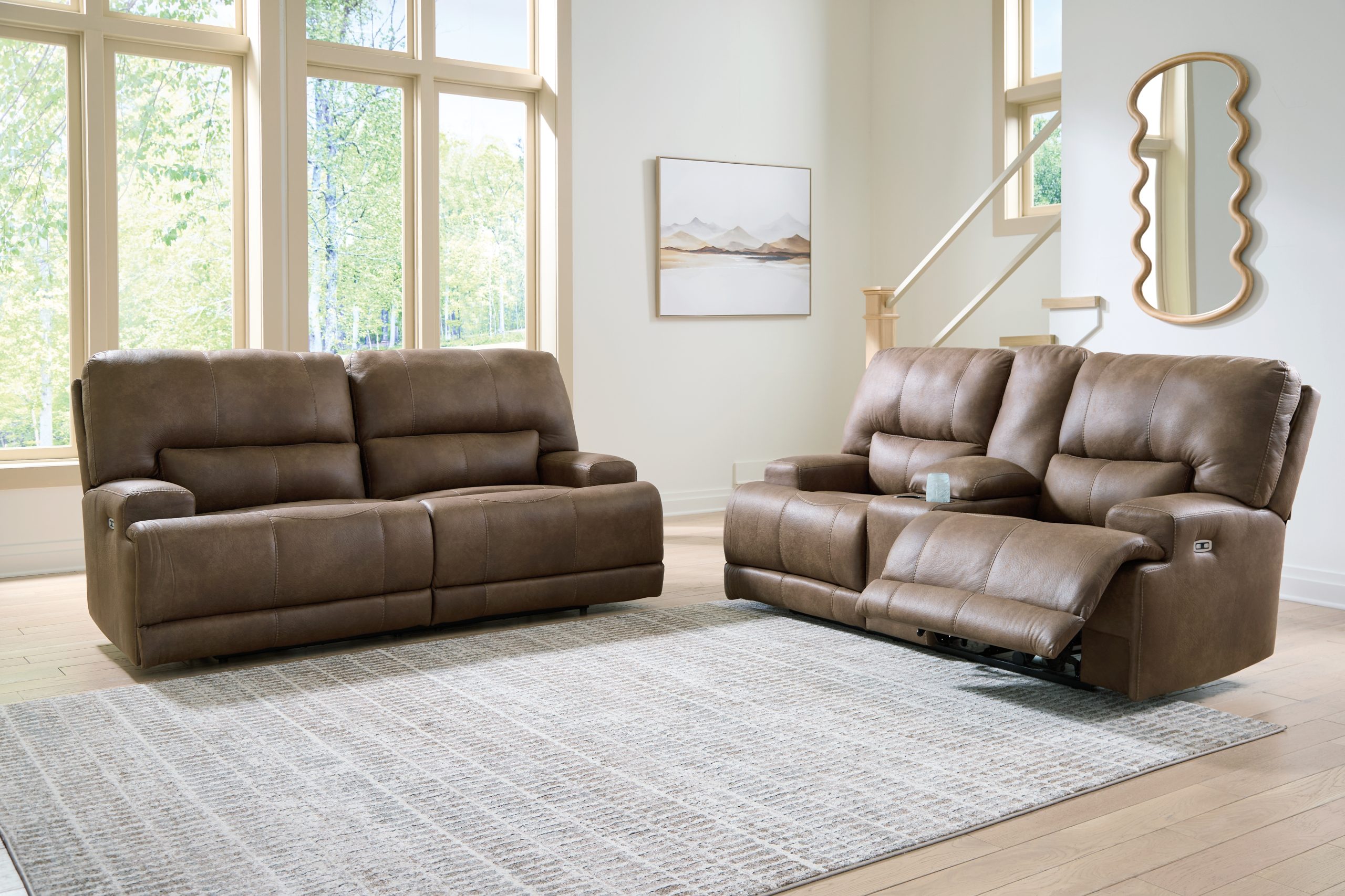 Beckley Place - 2 Pc. - Power Reclining Sofa And Loveseat - Earth - Image 2